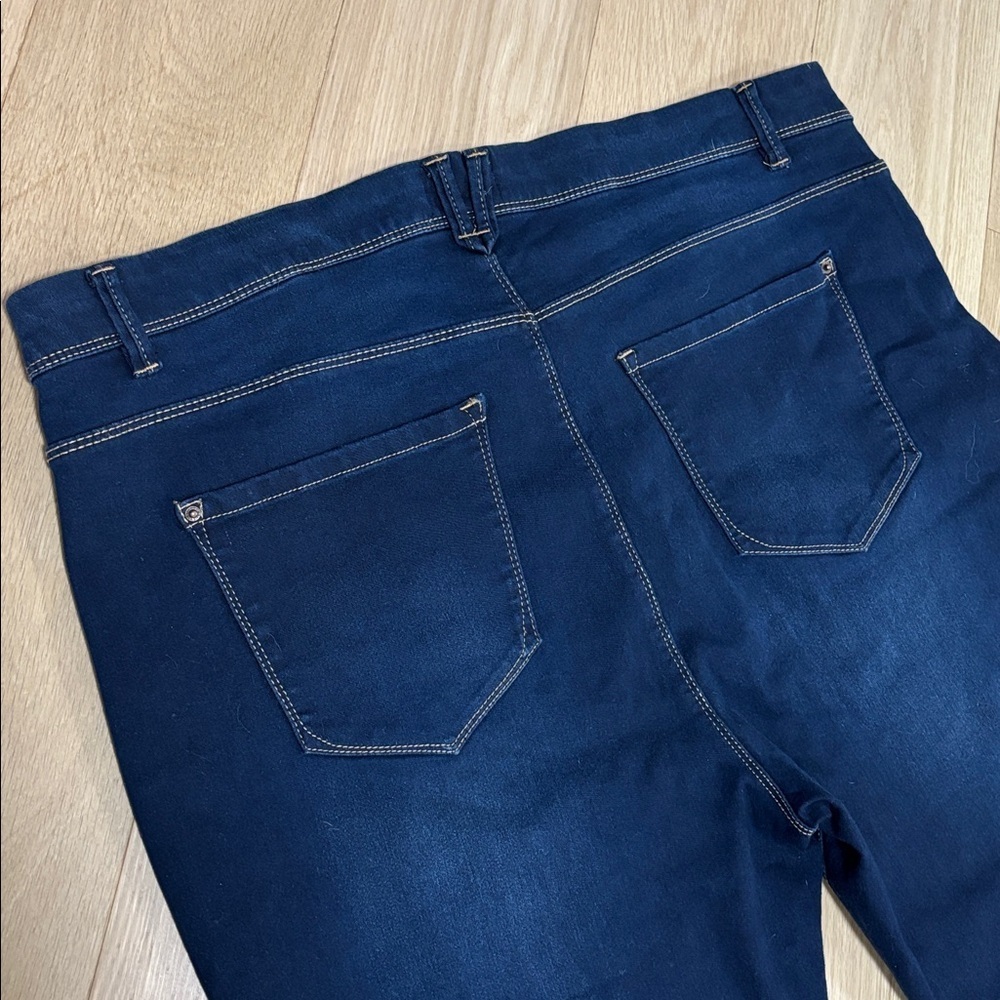 CURVE APPEAL (22W) High-Rise Minimalist Jegging Dark Wash Stretch Ankle Cropped - Picture 8 of 11